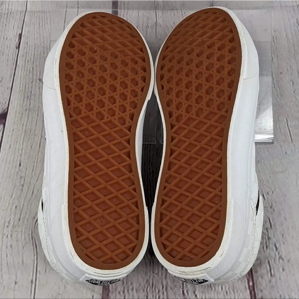 Vans® Seldan White on White Checkerboard Skate Shoes Sneakers